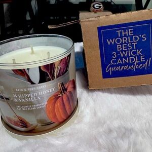 Bath and Body Works - 3 Wick Candle - “Whipped Honey and Vanilla”